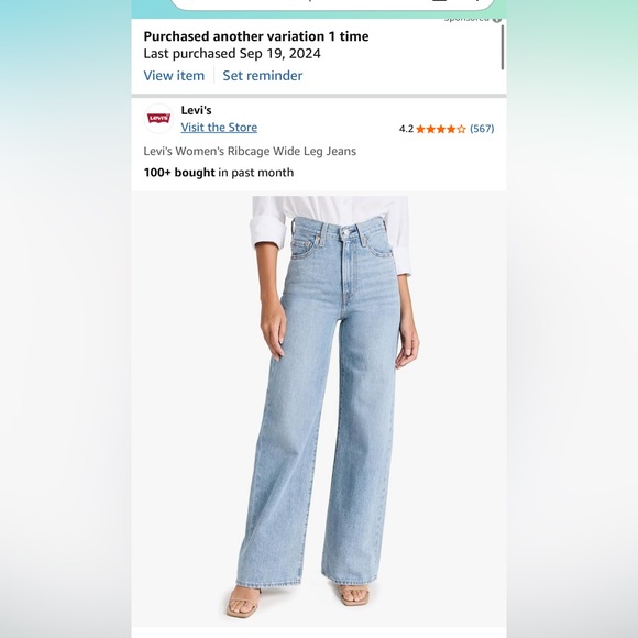 Levi's Denim - Levi's Women's Light Blue Wide Leg Jeans